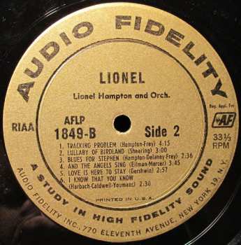 LP Lionel Hampton And His Orchestra: Lionel...Plays Drums, Vibes, Piano 100467