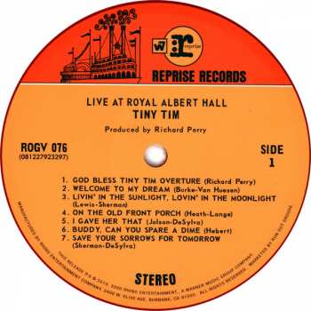 2LP Tiny Tim: Live! At The Royal Albert Hall LTD | CLR 20912