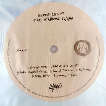 2LP Germs: Live At The Starwood Dec 3, 1980  LTD | NUM | CLR 20926