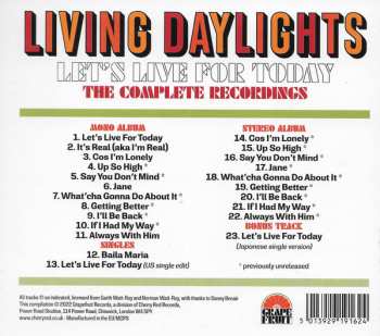 CD The Living Daylights: Let's Live For Today - The Complete Recordings 399564