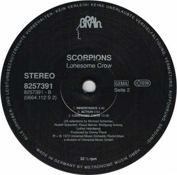 LP Scorpions: Lonesome Crow 21758