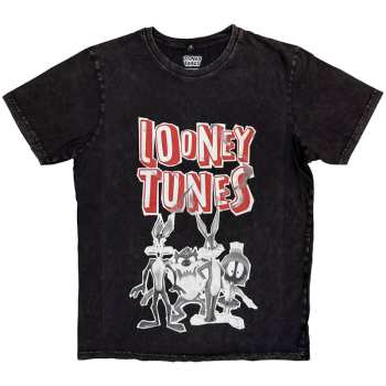 Merch Looney Tunes: Stone Wash Tričko Characters Black & White
