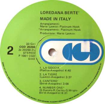 LP Loredana Bertè: Made In Italy