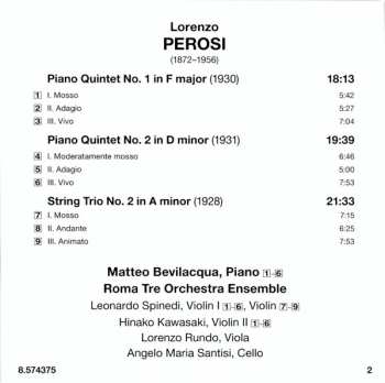 CD Lorenzo Perosi: Piano Quintets Nos. 1 And 2 • String Trio No. 2 462431