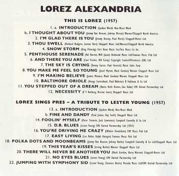 CD Lorez Alexandria: This Is Lorez Plus Lorez Sings Pres 297703