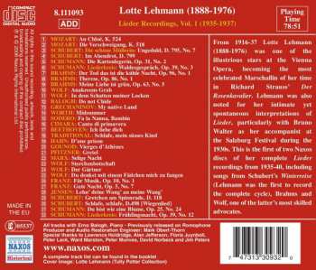 CD Lotte Lehmann: Lieder Recordings, Vol. 1 (1935-1937) 301439