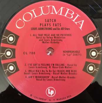 LP Louis Armstrong And His All-Stars: Satch Plays Fats: A Tribute To The Immortal Fats Waller By Louis Armstrong And His All-Stars LTD 156901