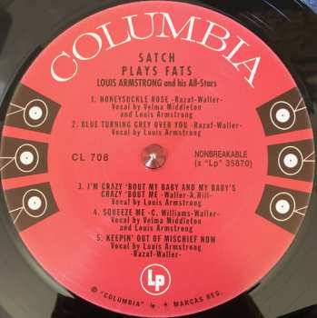 LP Louis Armstrong And His All-Stars: Satch Plays Fats: A Tribute To The Immortal Fats Waller By Louis Armstrong And His All-Stars LTD 156901