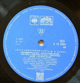 LP Louis Armstrong: Louis Armstrong Plays W. C. Handy 50219