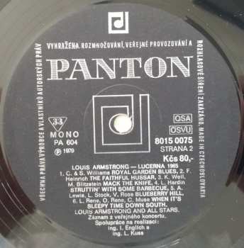 LP Louis Armstrong: Lucerna-1965 - Lucerna Hall-Prague 1965 - Live