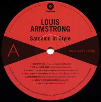 LP Louis Armstrong: Satchmo In Style LTD 325563