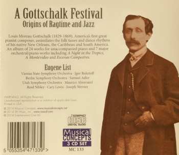 3CD Louis Moreau Gottschalk: A Gottschalk Festival - Works For Piano Solo, Four Hands, & With Orchestra 319112