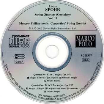 CD Louis Spohr: String Quartets (Complete) Vol. 11 451134
