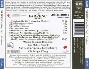 CD Louise Farrenc: Symphony No. 1 / Overtures / Grand Variationss On A Theme By Count Gallenberg 119477