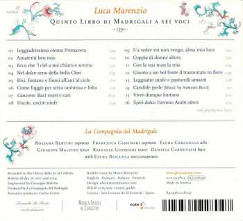 CD Luca Marenzio: Quinto Libro Di Madrigali 114877