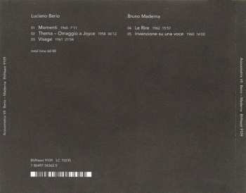 CD Luciano Berio: Momenti / Thema - Omaggio A Joyce / Visage / Le Rire / Invenzione Su Una Voce 106329