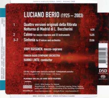 SACD Luciano Berio: Sinfonia, Calmo, Ritirata Notturna Di Madrid 333370