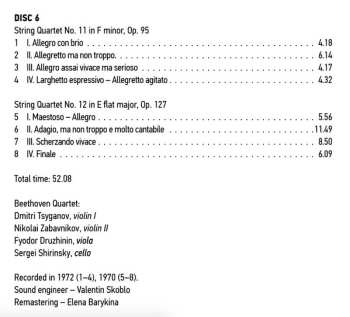 8CD/Box Set Ludwig van Beethoven: Ludwig Van Beethoven Quartets Performed By Beethoven Quartet