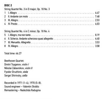 8CD/Box Set Ludwig van Beethoven: Ludwig Van Beethoven Quartets Performed By Beethoven Quartet