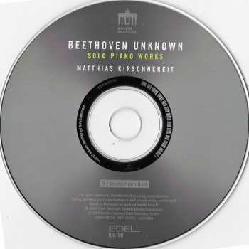 CD Ludwig van Beethoven: Beethoven Unknown: Solo Piano Works 122750