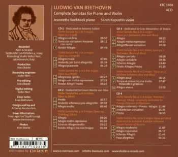 4CD Ludwig van Beethoven: Complete Sonatas For Piano And Violin 111412