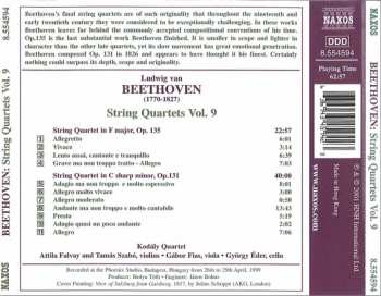 CD Ludwig van Beethoven: Complete String Quartets Vol. 9 - Op. 135 In F Major - Op. 131 In C Sharp Minor