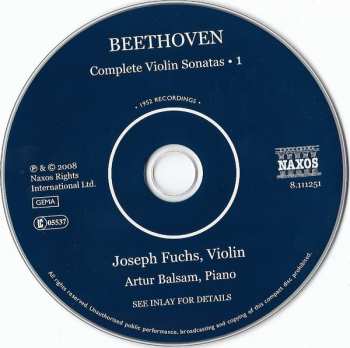 CD Ludwig van Beethoven: Complete Violin Sonatas ● 1  279506
