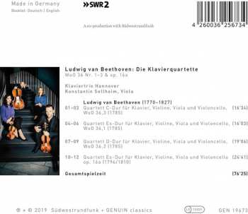 CD Ludwig van Beethoven: Die Klavierquartette WoO 36 Nr. 1-3 & Op. 16a 282140