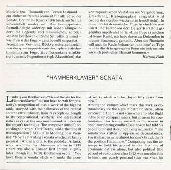 CD Ludwig van Beethoven: Hammerklavier-Sonate = Piano Sonata No.29 In B Flat Major = Sonate Pour Piano N° 29 En Si Bémol Majeur Op.106