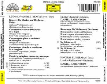 CD Ludwig van Beethoven: Piano Concerto In D Major / Violin Romances 44744
