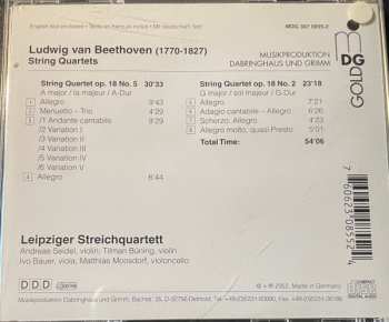 CD Ludwig van Beethoven: String Quartet G Major Op. 18,2 /  String Quartet A Major Op. 18,5 440615