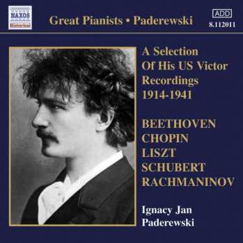 Album Ludwig van Beethoven: Paderewski - A Selectino Of His Us Victor Recordings