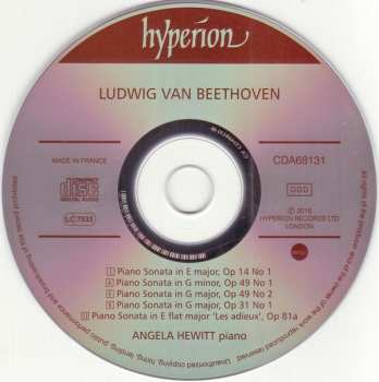 CD Ludwig van Beethoven: Piano Sonatas Op 14 No 1 ~ Op 49 Nos 1 & 2 ~ Op 31 No 1 ~ Op 81a 323204