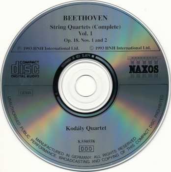 CD Ludwig van Beethoven: String Quartets (Complete) Vol. 1: Op. 18, Nos. 1 And 2 270896