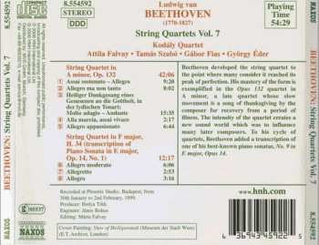 CD Ludwig van Beethoven: String Quartets Vol. 7 - Quartet In A Minor, Op. 132 - Quartet In F Major, H. 34 293115