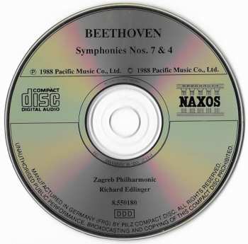 CD Ludwig van Beethoven: Symphonies Nos. 7 & 4 322146