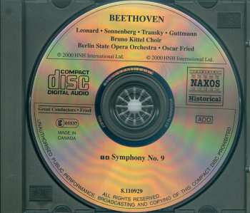 CD Ludwig van Beethoven: Symphony No. 9 "Choral" (Historical Recording 1929) 274102