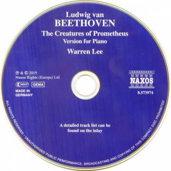 CD Ludwig van Beethoven: The Creatures Of Prometheus - Version For Piano 294455