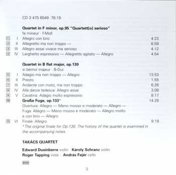 3CD Ludwig van Beethoven: The Late String Quartets = Die Späten Streichquartette = Les Derniers Quatuors A Cordes Opp. 95, 127, 130 - 133 & 135 45162