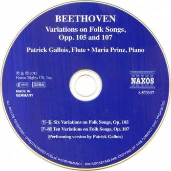 CD Ludwig van Beethoven: Variations On Folk Songs 318588