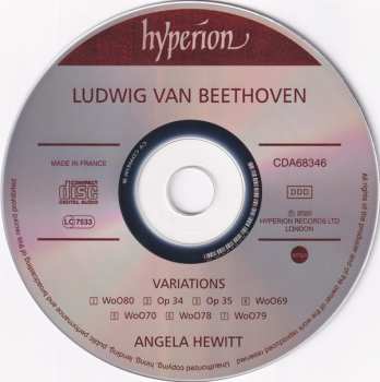 CD Ludwig van Beethoven: Variations (WoO80 ~ Op 34 'Eroica' ~ WoO69 & 70 'La Molinara' ~ WoO78 'God Save The King' ~ WoO79 'Rule, Britannia') 186892