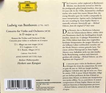 CD Ludwig van Beethoven: Violinkonzert = Violin Concerto 45425