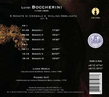 2CD Luigi Boccherini: 6 Sonate di Cembalo E Violino Obbligato Op. 5 322775
