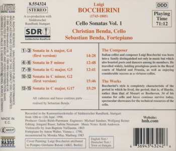 CD Luigi Boccherini: Cello Sonatas (Volume 1) 275766