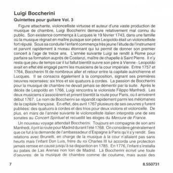 CD Luigi Boccherini: Guitar Quintets Vol. 3 337401