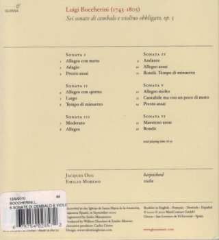CD Luigi Boccherini: Sei Sonate Di Cembalo E Violino Obbligato, Op.5 309387
