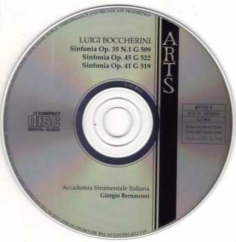 CD Luigi Boccherini: Sinfonie Op.35 N.1 G509, Op.41, N.3 G519, Op.45, G522 - Vol.3 190794