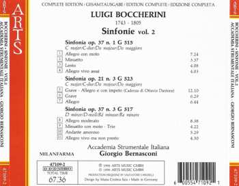 CD Luigi Boccherini: Sinfonie Op.37 N.1 G515, Op.37, N.3 G517, Op.21, N.3 G523 - Vol.2 122388