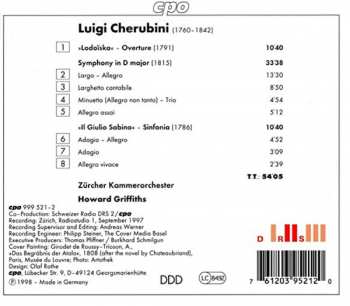CD Luigi Cherubini: Symphony in D major 431550