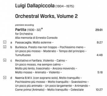 CD Luigi Dallapiccola: Orchestral Works 2 329774